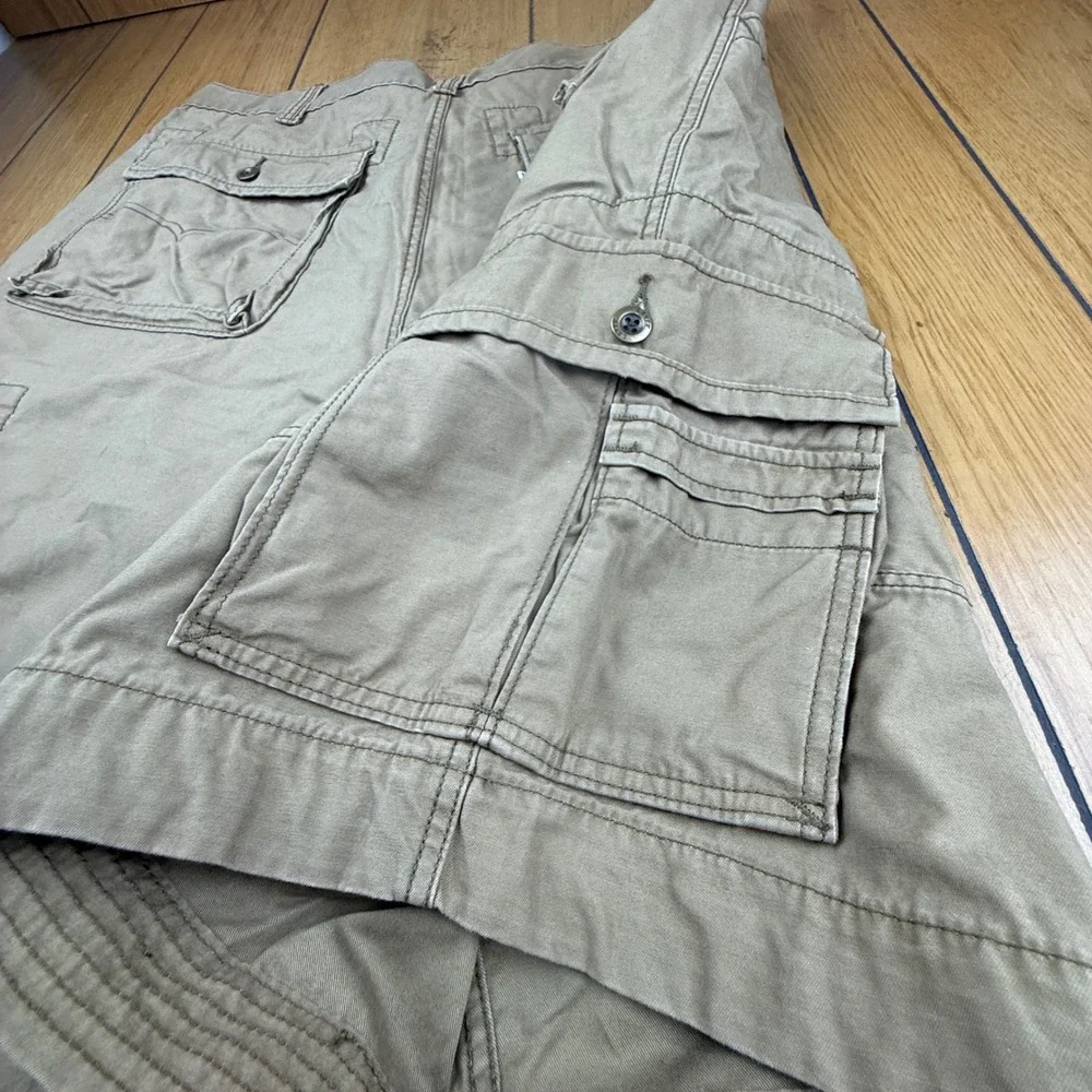 Levis Mens Cargo Shorts Size 42 Extra Long Green Utility Relaxed Fit Cotton